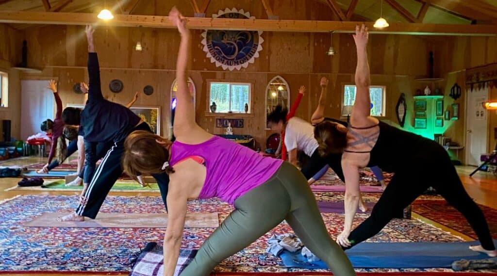 a yoga class at Bigfork Montana Curative yoga studio 