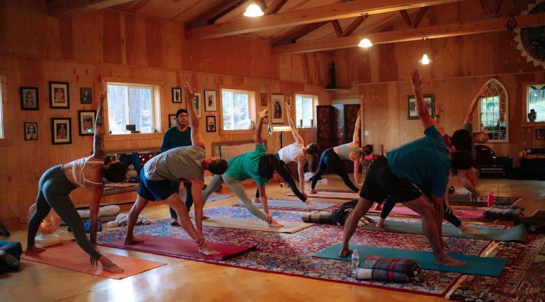 YTT - group class A group yoga class during Yoga Teacher Training from Samaa Living
