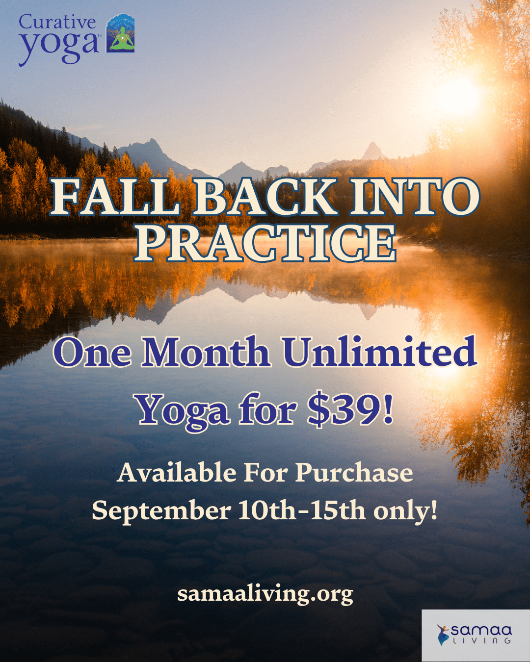 September Promo Flyer Fall Yoga Promotion at Curative Yoga Bigfork